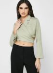 Ginger Cropped Blazer With Tie Up Detail (1)