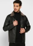 Seventy Five Shearling Collar PU Leather Jacket 1