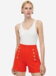 H&M Button Detail High Waist Shorts (1)